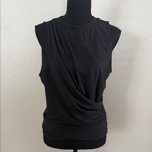 Chic Black Draped Tank Top